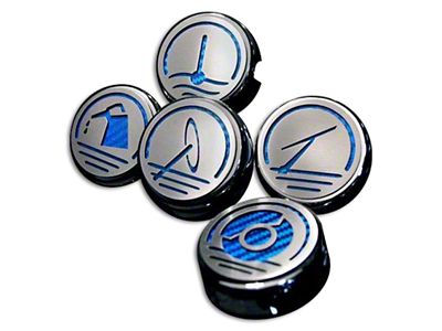 Executive Series Engine Cap Covers; Blue Carbon Fiber Inlay (05-09 Mustang GT, V6)
