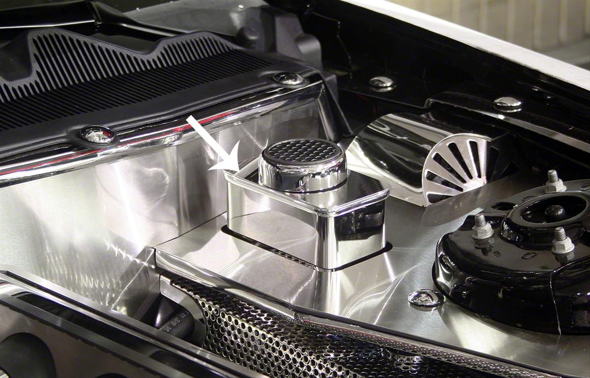 Mustang Master Cylinder Cover with Chrome Cap; Polished (1012 Mustang GT) Free Shipping