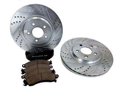 Baer Sport Drilled and Slotted Brake Rotor and Pad Kit; Front (94-04 Mustang Cobra, Bullitt, Mach 1)