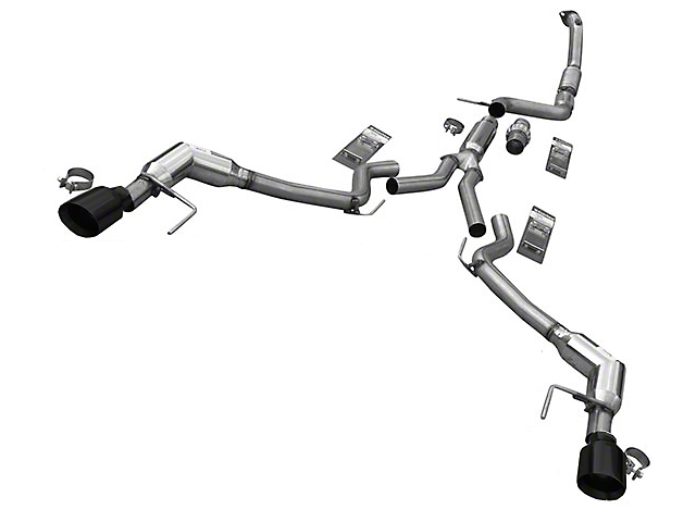 Solo Performance Turbo Back Exhaust System with Black Tips (15-23 Mustang EcoBoost Fastback w/o Active Exhaust)