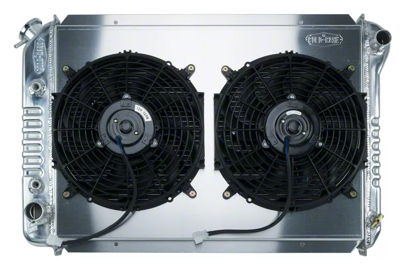COLD-CASE Radiators Aluminum Performance Radiator with Dual 12-Inch Fans; 1.25-Inch Tubes (87-93 5.0L Mustang w/ Manual Transmission)