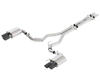 Borla S-Type Cat-Back Exhaust with Black Chrome Tips (18-23 Mustang GT Fastback w/o Active Exhaust)