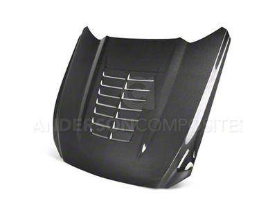 Anderson Composites Type-GT5 GT500 Style Hood; Double Sided Carbon Fiber (15-17 Mustang GT, EcoBoost, V6)