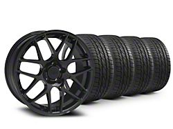AMR Black Wheel and NITTO Motivo All Season Tire Kit; 20x8.5 (15-23 Mustang GT, EcoBoost, V6)