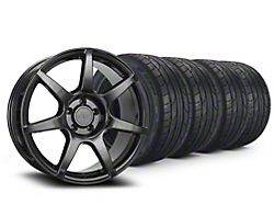 GT350R Style Black Wheel and NITTO NT555 G2 Tire Kit; 19x8.5 (15-23 Mustang GT, EcoBoost, V6)