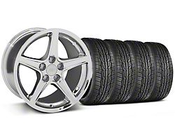 Saleen Style Chrome Wheel and Toyo Extensa High Performance II A/S Tire Kit; 17x9 (99-04 Mustang)