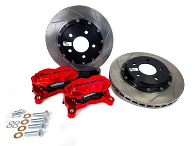 Baer SS4+ 2.0 Deep Stage Drag Race Front Big Brake Kit; Fire Red Calipers (15-23 Mustang GT, EcoBoost, V6)