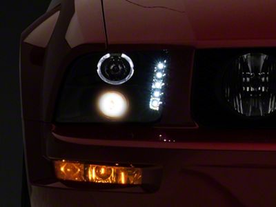 Projector Headlights; Jet Black Housing; Clear Lens (05-09 Mustang w/ Factory Halogen Headlights, Excluding GT500)