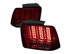 Sequential LED Tail Lights; Chrome Housing; Red Smoked Lens (99-04 Mustang, Excluding 99-01 Cobra)