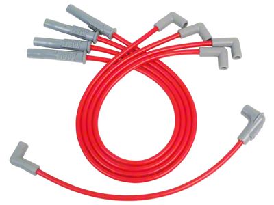 MSD Super Conductor Spark Plug Wire Set; Red (83-90 2.3L Mustang)