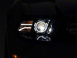 Raxiom LED Halo Projector Headlights; Black Housing; Clear Lens (13-14 Mustang w/ Factory HID Headlights)
