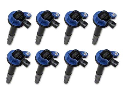 Accel SuperCoil Ignition Coils; Blue; 8-Pack (11-16 Mustang GT; 12-13 Mustang BOSS 302)