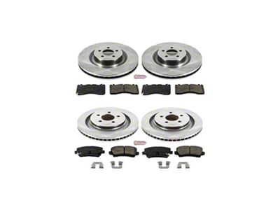 PowerStop OE Replacement Brake Rotor and Pad Kit; Front and Rear (15-23 Mustang GT w/ Performance Pack)