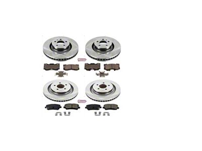 PowerStop OE Replacement Brake Rotor and Pad Kit; Front and Rear (15-23 Mustang Standard GT, EcoBoost w/ Performance Pack)