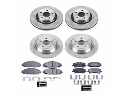 PowerStop Track Day Brake Rotor and Pad Kit; Front and Rear (15-23 Mustang Standard EcoBoost, V6)