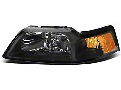 OE Style Headlight; Black Housing; Clear Lens; Driver Side (99-04 Mustang)
