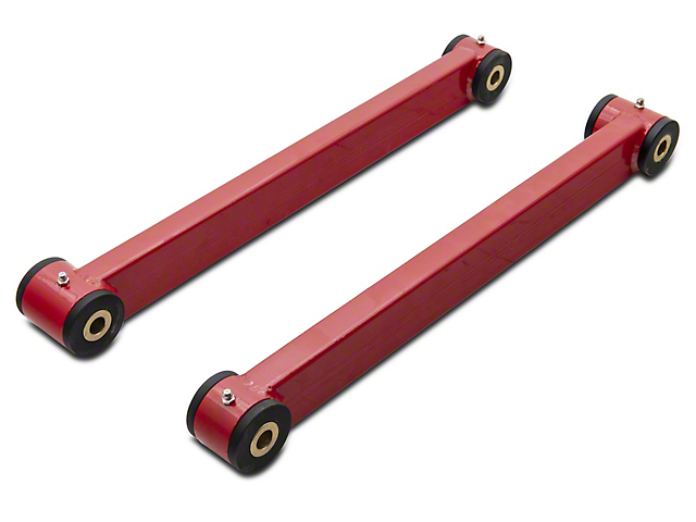 C&L Non-Adjustable Rear Lower Control Arms; Red (05-14 Mustang)