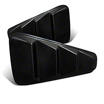 Retro Quarter Window Louvers; Matte Black (05-14 Mustang Coupe)