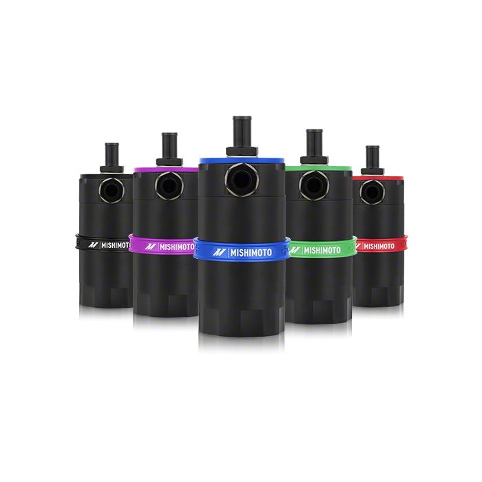 Mishimoto Baffled Oil Catch Can; Red (Universal; Some Adaptation May Be Required)