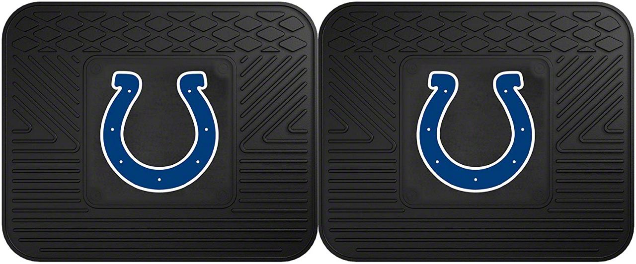 Mustang Molded Rear Floor Mats with Indianapolis Colts Logo (Universal