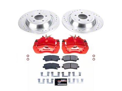 PowerStop Z23 Evolution Sport Brake Rotor, Pad and Caliper Kit; Rear (15-23 Mustang Standard EcoBoost, V6)