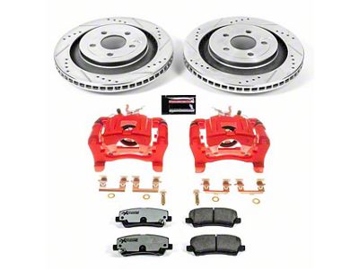 PowerStop Z26 Street Warrior Brake Rotor, Pad and Caliper Kit; Rear (15-23 Mustang GT, EcoBoost w/ Performance Pack)