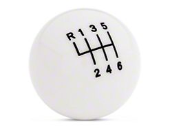 SpeedForm Modern Billet Retro Style 6-Speed Shift Knob; White (11-14 Mustang GT, V6)