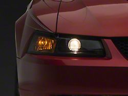 Projector Headlights; Matte Black Housing; Clear Lens (99-04 Mustang)