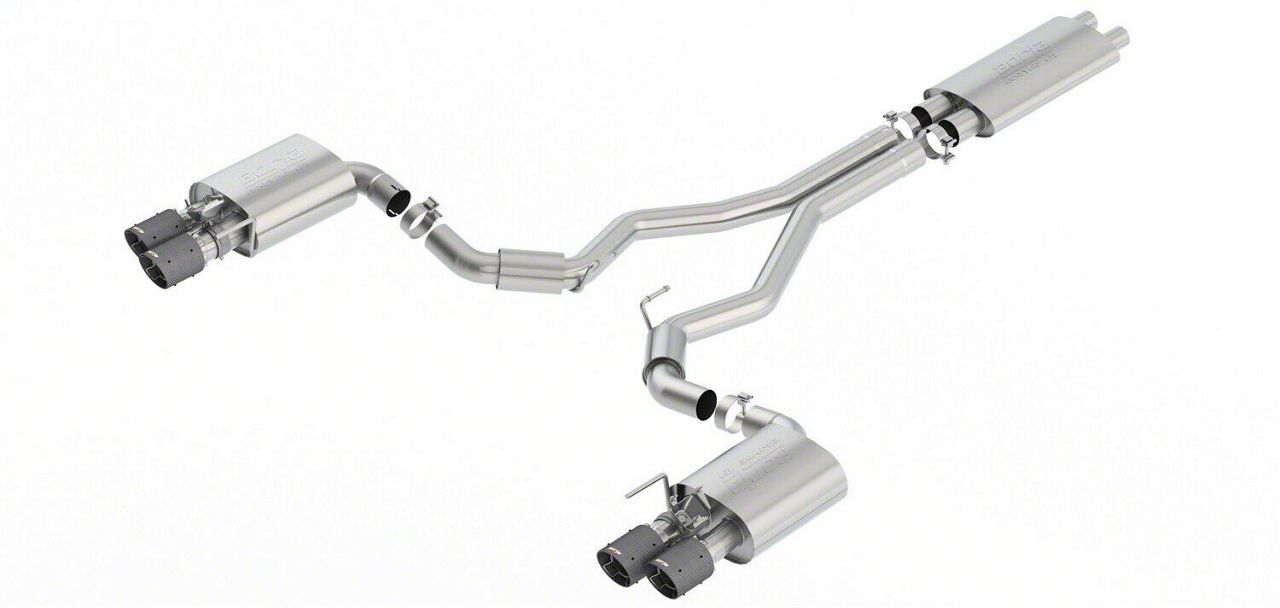 Borla Mustang Touring Cat-Back Exhaust with Carbon Fiber Tips; ECE ...