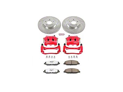 PowerStop Z26 Street Warrior Brake Rotor, Pad and Caliper Kit; Front (05-10 Mustang GT)
