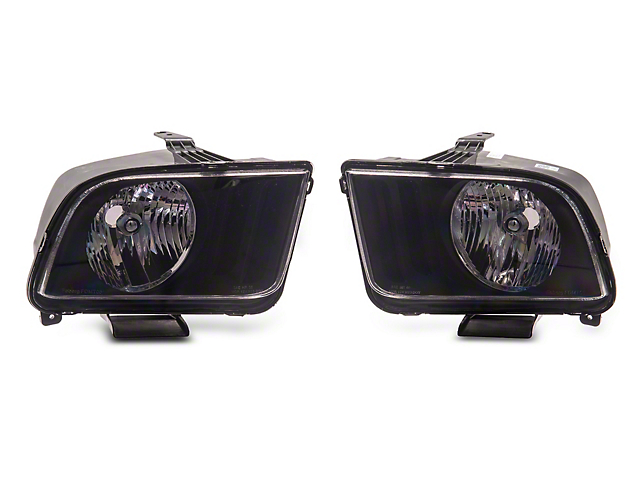 Raxiom Axial Series OEM Style Replacement Headlights; Chrome Housing; Clear Lens (05-09 Mustang w/ Factory Halogen Headlights, Excluding GT500)