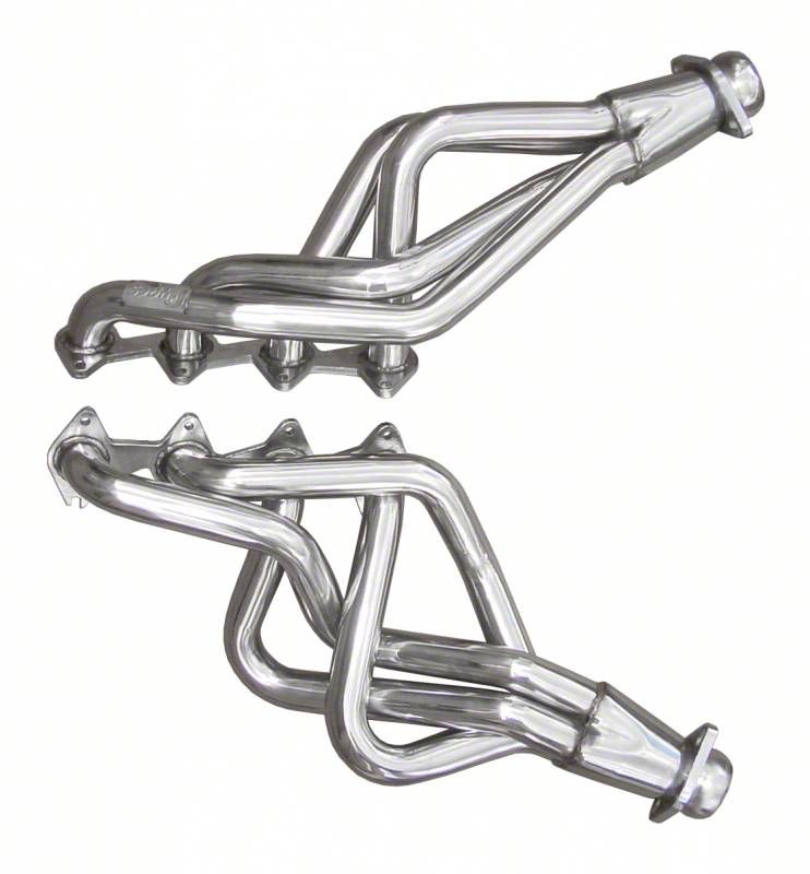 Pypes 1-5/8-Inch Long Tube Headers with Catted X-Pipe; EPA Approved; Polished (05-10 Mustang GT)
