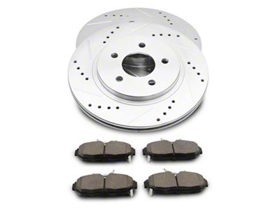 C&L Super Sport Brake Rotor and Pad Kit; Rear (11-14 Mustang Standard GT, V6)