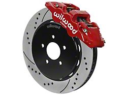 Wilwood AERO6 Front Big Brake Kit with 14-Inch Drilled and Slotted Rotors; Red Calipers (94-04 Mustang)