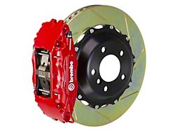 Brembo GT Series 4-Piston Front Big Brake Kit with 14-Inch 2-Piece Type 1 Slotted Rotors; Red Calipers (05-14 Mustang Standard GT, V6)