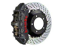 Brembo GT-S Series 6-Piston Front Big Brake Kit with 15-Inch 2-Piece Cross Drilled Rotors; Black Hard Anodized Calipers (05-14 Mustang Standard GT, V6)