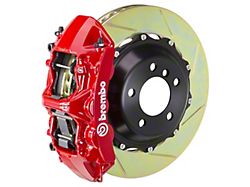 Brembo GT Series 6-Piston Front Big Brake Kit with 14-Inch 2-Piece Type 1 Slotted Rotors; Red Calipers (05-14 Mustang Standard GT, V6)