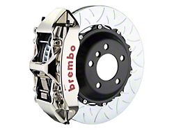 Brembo GT Series 6-Piston Front Big Brake Kit with 15-Inch 2-Piece Type 3 Slotted Rotors; Nickel Plated Calipers (11-14 Mustang GT Brembo; 12-13 Mustang BOSS 302; 07-12 Mustang GT500)
