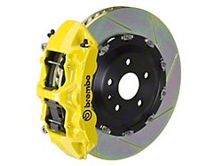 Brembo GT Series 6-Piston Front Big Brake Kit with 15-Inch 2-Piece Type 1 Slotted Rotors; Yellow Calipers (15-23 Mustang GT, EcoBoost, V6)
