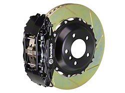 Brembo GT Series 4-Piston Front Big Brake Kit with 14-Inch 2-Piece Type 1 Slotted Rotors; Black Calipers (94-04 Mustang)