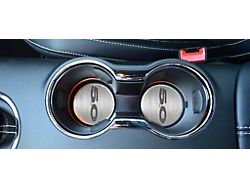 5.0 Style; Cup Holder Accent Plates; 2-Piece (15-23 Mustang GT)