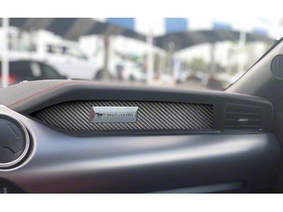 Passenger Side Glove Box Accent Accent Trim; Raw Carbon Fiber (15-23 Mustang)