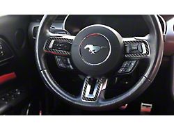 Steering Wheel Accent Trim; Raw Carbon Fiber (15-23 Mustang)