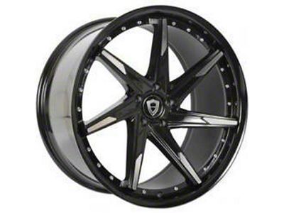 Capri Luxury C7023 Gloss Black Machined Wheel; Rear Only; 20x10.5 (15-23 Mustang GT, EcoBoost, V6)