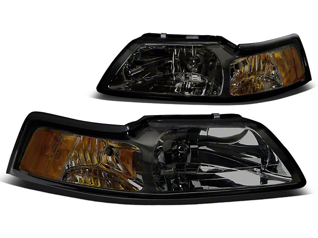 OE Style Headlights; Chrome Housing; Smoked Lens (99-04 Mustang)
