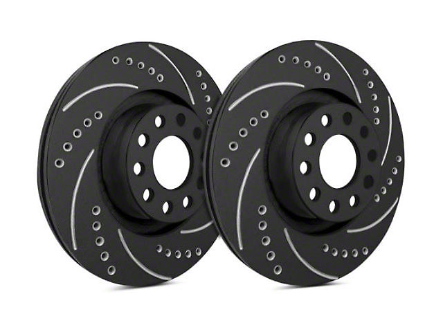 SP Performance Cross-Drilled and Slotted Rotors with Black Zinc Plating; Rear Pair (05-14 Mustang, Excluding 13-14 GT500)