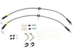 StopTech Stainless Steel Braided Brake Line Kit; Front (11-14 Mustang Standard GT)