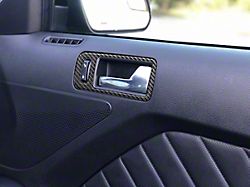 Door Handle Surround Accent Trim; Domed Carbon Fiber (10-14 Mustang)
