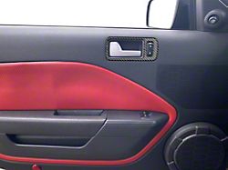 Door Handle Surround Accent Trim; Domed Carbon Fiber (05-09 Mustang)