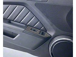 Door Switch Pannel Accent Trim; Domed Carbon Fiber (10-14 Mustang)